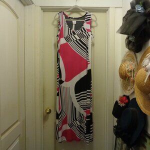 MODERNIST BOLD ART WOMAN MAXI KNIT DRESS BY ADRESSING WOMAN X L